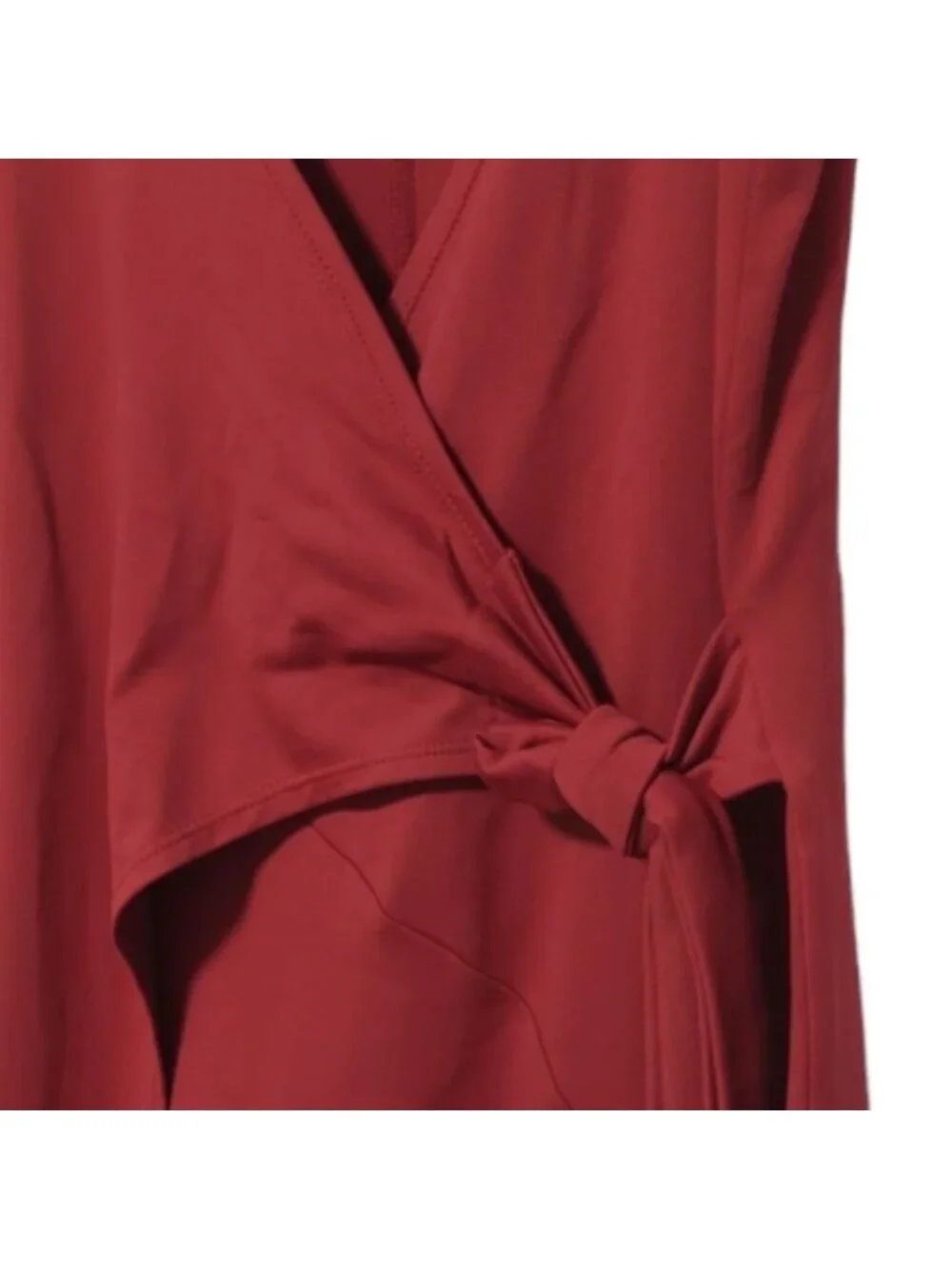Wrap It Up Burgundy Faux Wrap Dress - Picture 2 of 5
